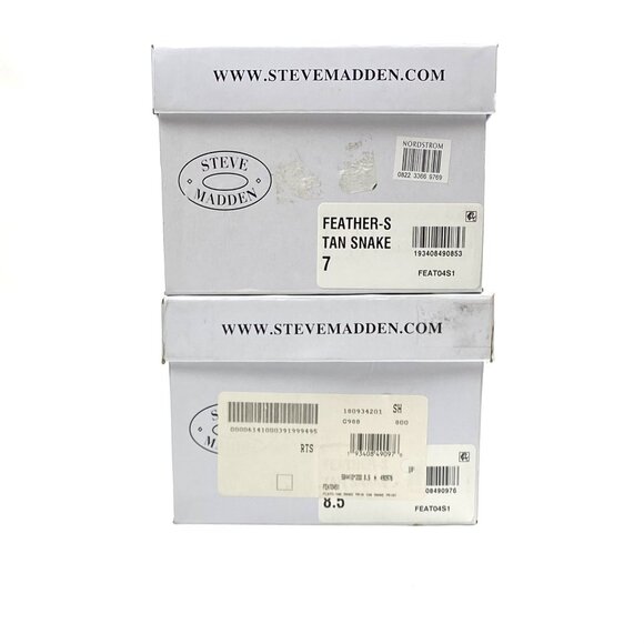 Steve Madden Feather-S Tan Snake & Studded Pointed Toe Loafer, 7 & 8.5 - Picture 9 of 9